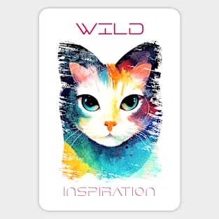 Cat Wild Nature Animal Colors Art Painting Sticker